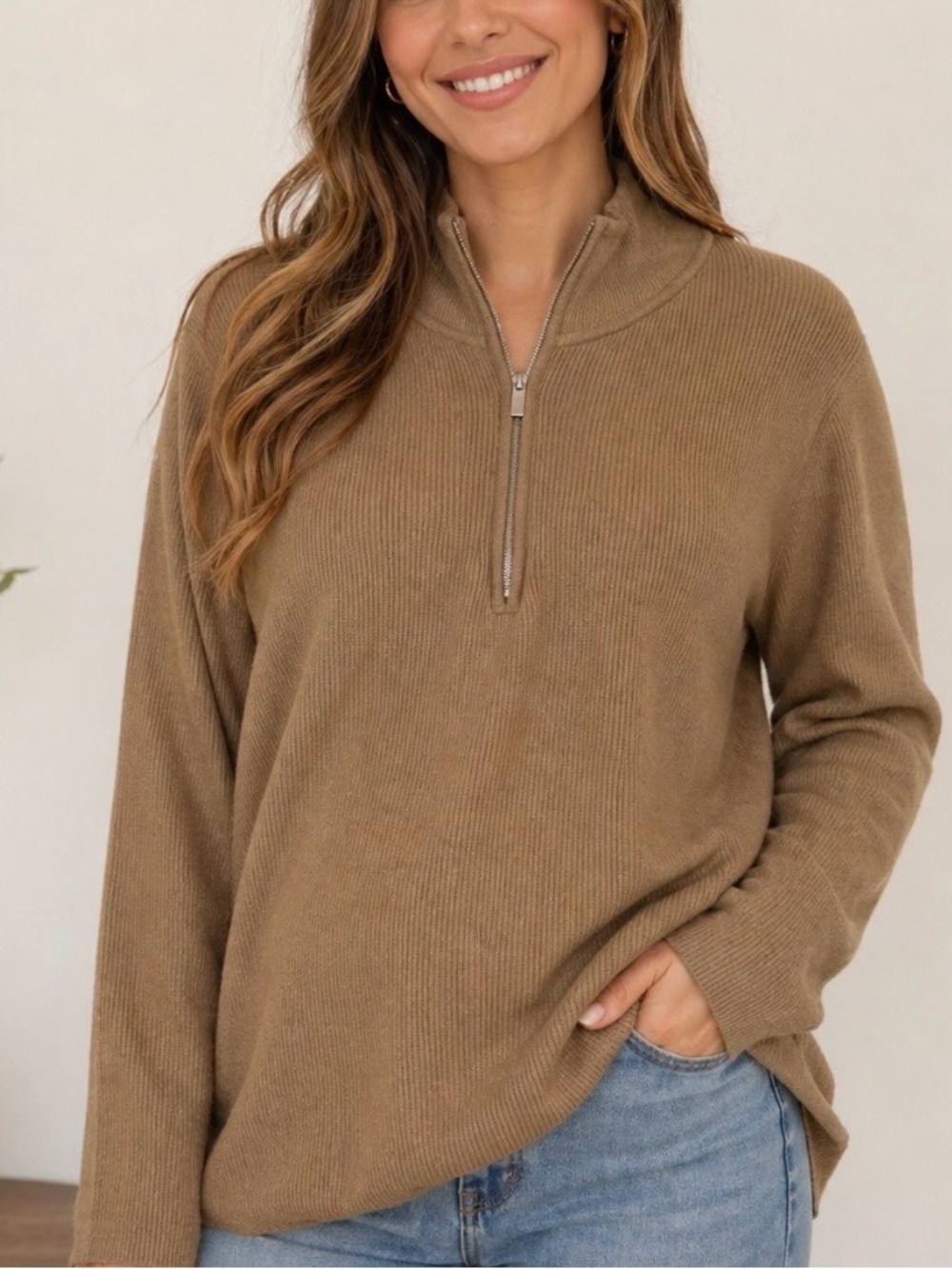 Isabel Ingrid & Isabel Tan Ribbed Knit Women’s XXL Maternity Stretch Layering